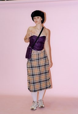 Reworked purple Reebok puffer corset and matching bag