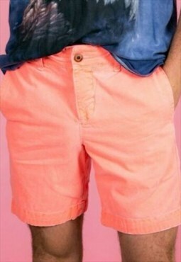 Neon orange Hollister shorts 28" with button 