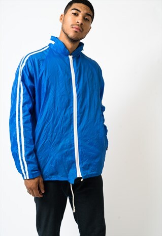 VINTAGE BLUE WINDBREAKER JACKET LARGE