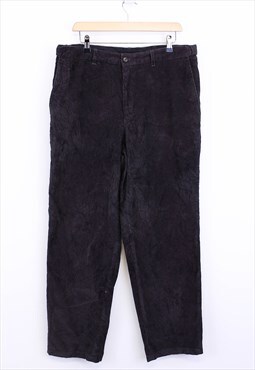 Vintage Corduroy Trousers Skater Fit Dark Brown With Pockets