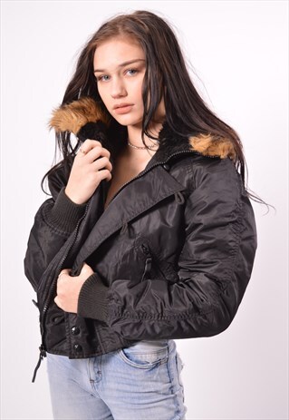 VINTAGE ALPHA INDUSTRIES BOMBER JACKET BLACK
