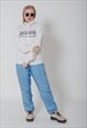 VINTAGE 90S HIGH NECK DRAW STRING LOGO JUMPER IN WHITE S