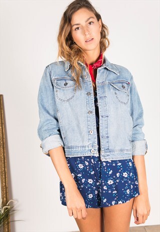 VINTAGE 80S TOMMY HILFIGER DENIM JACKET / R120