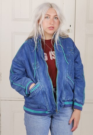 OVERSIZED DENIM BOMBER JACKET