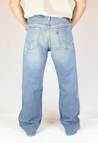 MENS VINTAGE LEVIS JEANS RED W36 L30 BOOTCUT ZIP FLY 90S