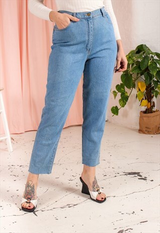VINTAGE 90S HIGH WAISTED JEANS IN BLUE