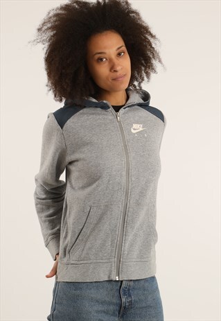 VINTAGE NIKE PRINTED LOGO ZIPPED HOODIE