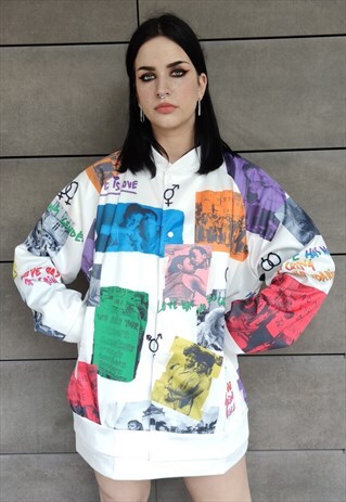 PRIDE VARSITY JACKET LGBT SUPPORT THIN GAY BOMBER RAINBOW