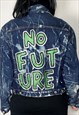 NO FUTURE - BLEACHED HAND PAINTED REWORKED DENIM JACKET