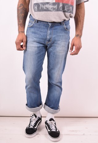 LEE MENS VINTAGE JEANS W32 L33 BLUE 90S