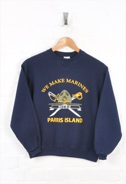 Vintage Marines Sweater Navy Ladies XS