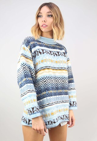 VINTAGE OVERSIZED PATTERNED JUMPER