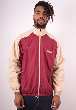 NIKE MENS VINTAGE JACKET SMALL MAROON 90S