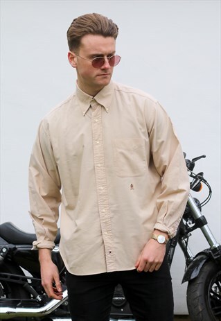 TOMMY HILFIGER USA ECRU BROWN SHIRT