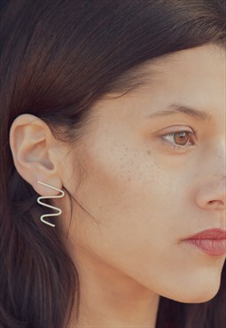 Unique Chevron Geometric Silver Stud Earrings for Women