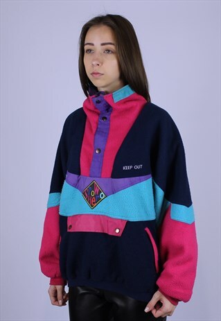 VINTAGE RARE WOMEN HEAVY FLEECE JUMPER