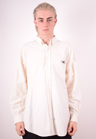 RALPH LAUREN MENS VINTAGE SHIRT LARGE WHITE 90S