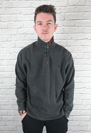 VINTAGE POLO RALPH LAUREN QUARTER ZIP SWEATSHIRT SWEATER