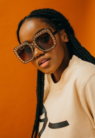 TAN DIAMANTE SUNNIES