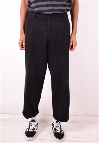 HUGO BOSS MENS VINTAGE TROUSERS W38 L34 BLACK 90S
