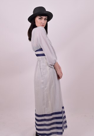 VINTAGE 70'S FULL LENGTH MAXI DRESS BY JEAN ALLEN SIZE 8 10