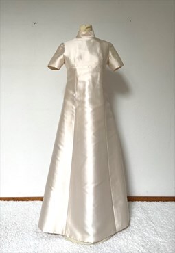Vintage Satin Wedding Dress 60s