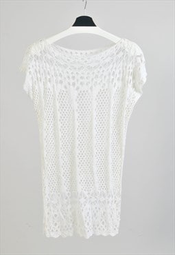 Vintage 00s crocheted top in white