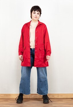 Vintage 80s Red Work Coat