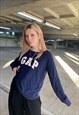 VINTAGE 90S GAP NAVY EMBROIDERED SWEATSHIRT 