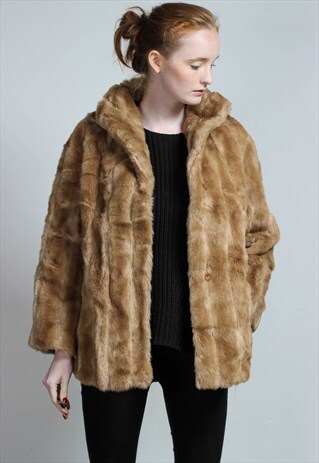 VINTAGE FAUX FUR OVERSIZED JACKET