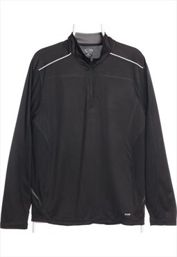 Champion 90's Quarter Zip Sport Nylon Sweatshirt Medium Blac