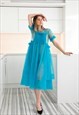 BLUE TULLE DRESS,VILLANELLE DRESS,SEXY DRESS,EXTRAVAGANT