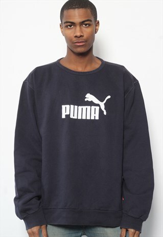 VINTAGE PUMA BIG LOGO SWEATSHIRT NAVY BLUE
