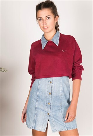 VINTAGE 90S USA CROP SWEATSHIRT / R444
