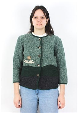 WALKLODEN Trachten Wool Cardigan Sweater Jumper Jacket Top