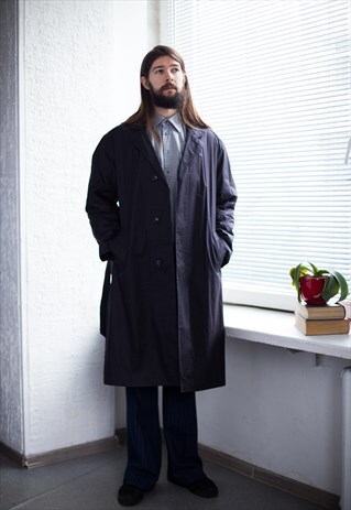 VINTAGE 80'S BLACK BELTED COAT