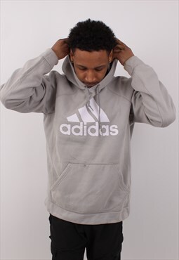 Vintage Men's Adidas Grey Pullover Hoodie