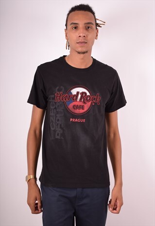 HARD ROCK CAFE MENS VINTAGE T-SHIRT TOP MEDIUM BLACK 90S
