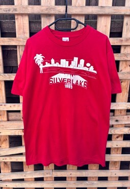 Vintage Jerzees silverlake 1993 red T-shirt large 