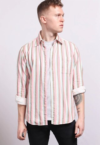 VINTAGE CORDUROY CORD STRIPED SHIRT