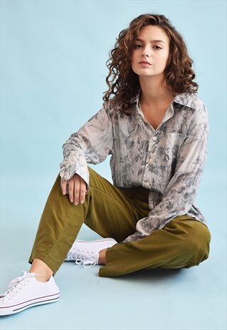 VINTAGE 70'S RETRO LANDSCAPE PRINT SHIRT TOP