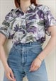 Vintage 80s Relaxed Fit Short Sleeve Shirt Abstract Print M