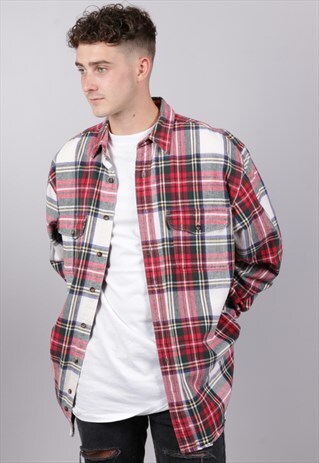 VINTAGE CHECK FLANNEL SHIRT Z439