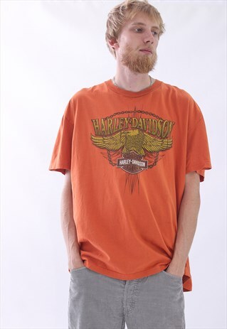 VINTAGE MENS HARLEY DAVIDSON GERMANY CLUB BIG LOGO T-SHIRT