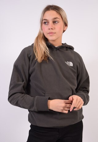 VINTAGE THE NORTH FACE FLEECE HOODIE JUMPER GREY