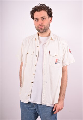 LEVI'S MENS VINTAGE SHIRT LARGE WHITE 90S