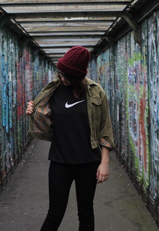 VINTAGE 90S BURBERRY CROPPED CORDUROY JACKET OLIVE GREEN