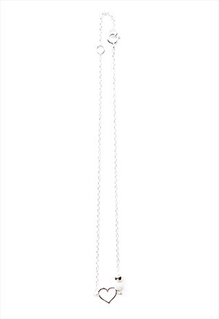 MINI HEART OF GLITTER ANKLET 925 STERLING SILVER