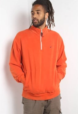 Vintage Nautica 1/4 Zip Sweatshirt Orange