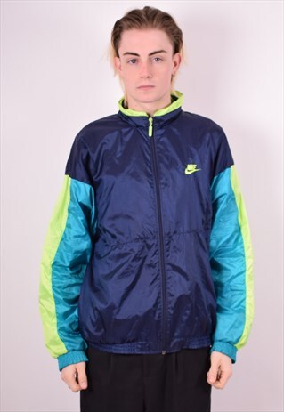 NIKE MENS VINTAGE TRACKSUIT TOP JACKET LARGE BLUE 90S